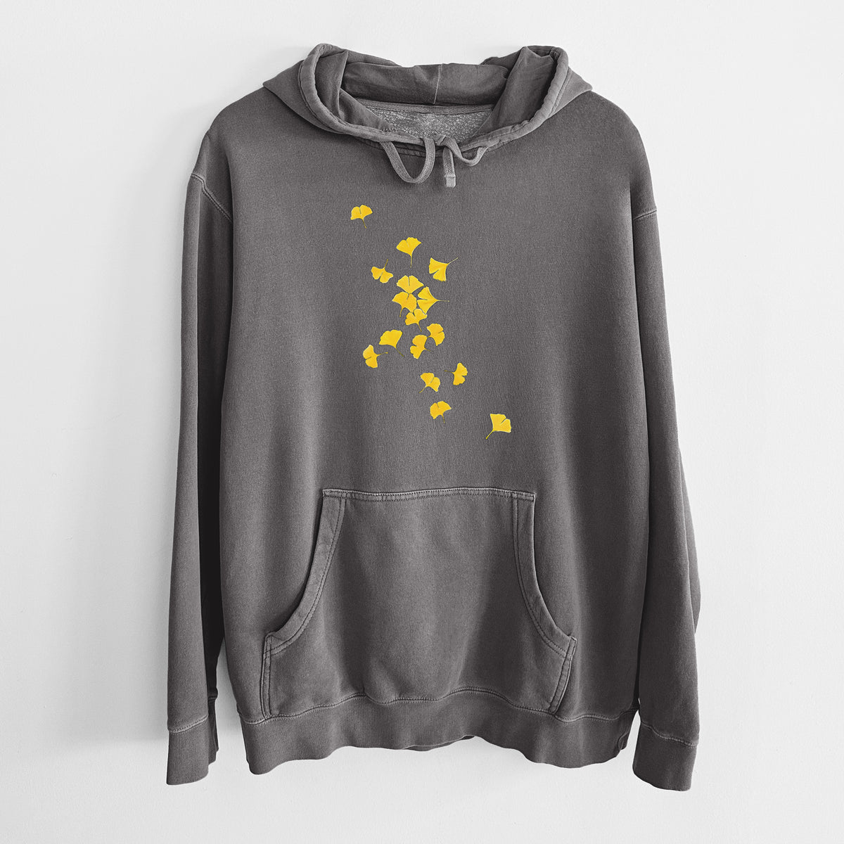 Falling Ginkgo Leaves - Unisex Pigment Dyed Hoodie