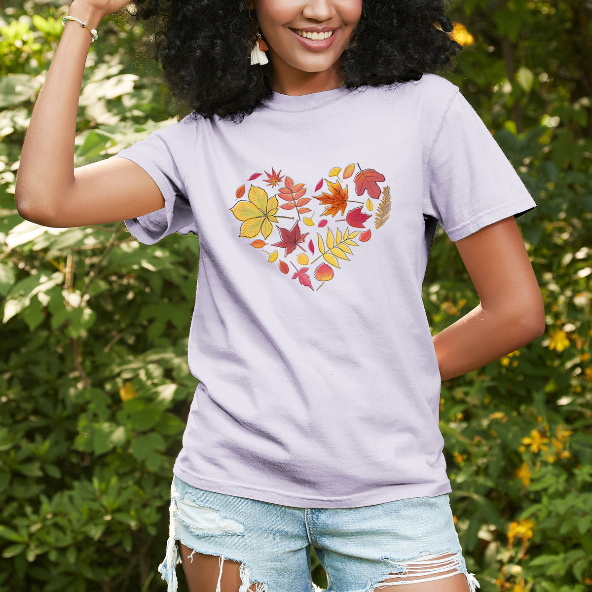 Vibrant Fall Heart - Unisex Comfort Colors Garment-Dyed Heavyweight T-shirt