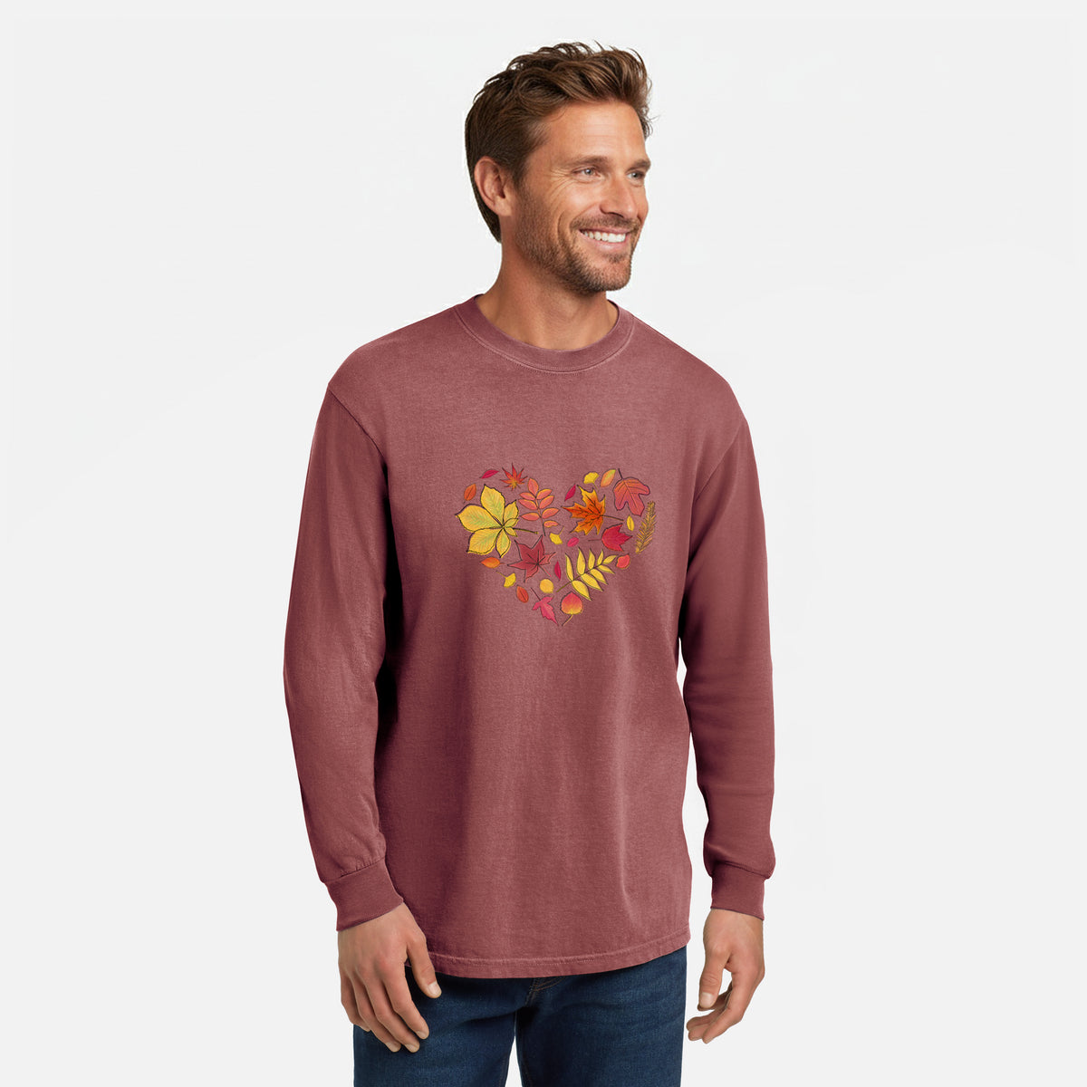 Vibrant Fall Heart - Unisex Comfort Colors 100% Cotton Long Sleeve