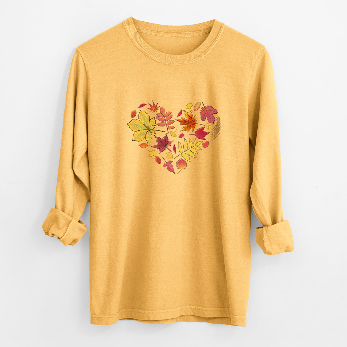 Vibrant Fall Heart - Unisex Comfort Colors 100% Cotton Long Sleeve