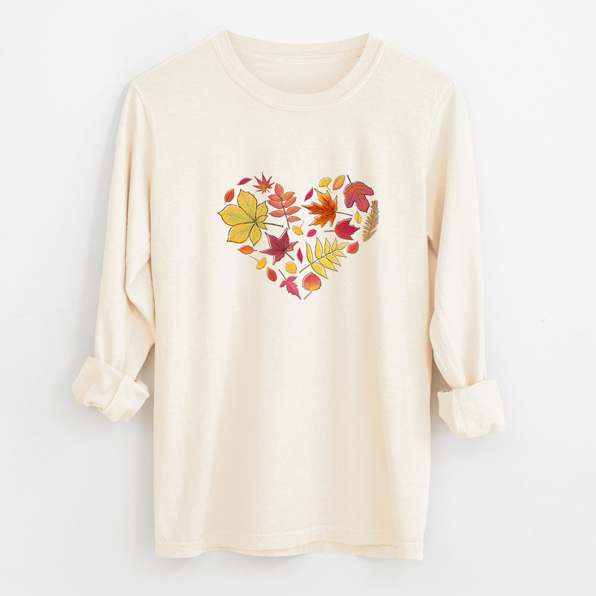 Vibrant Fall Heart - Unisex Comfort Colors 100% Cotton Long Sleeve