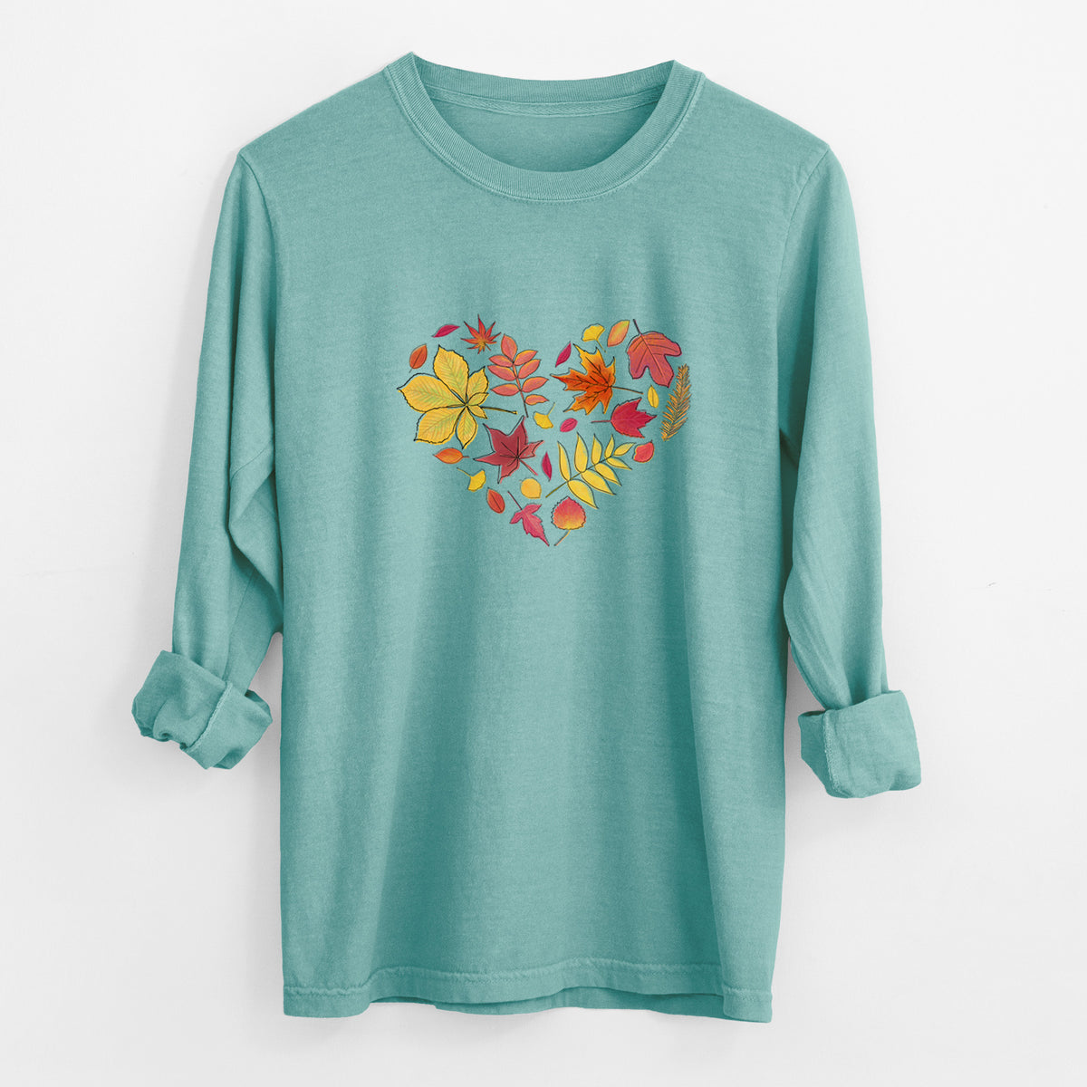 Vibrant Fall Heart - Unisex Comfort Colors 100% Cotton Long Sleeve