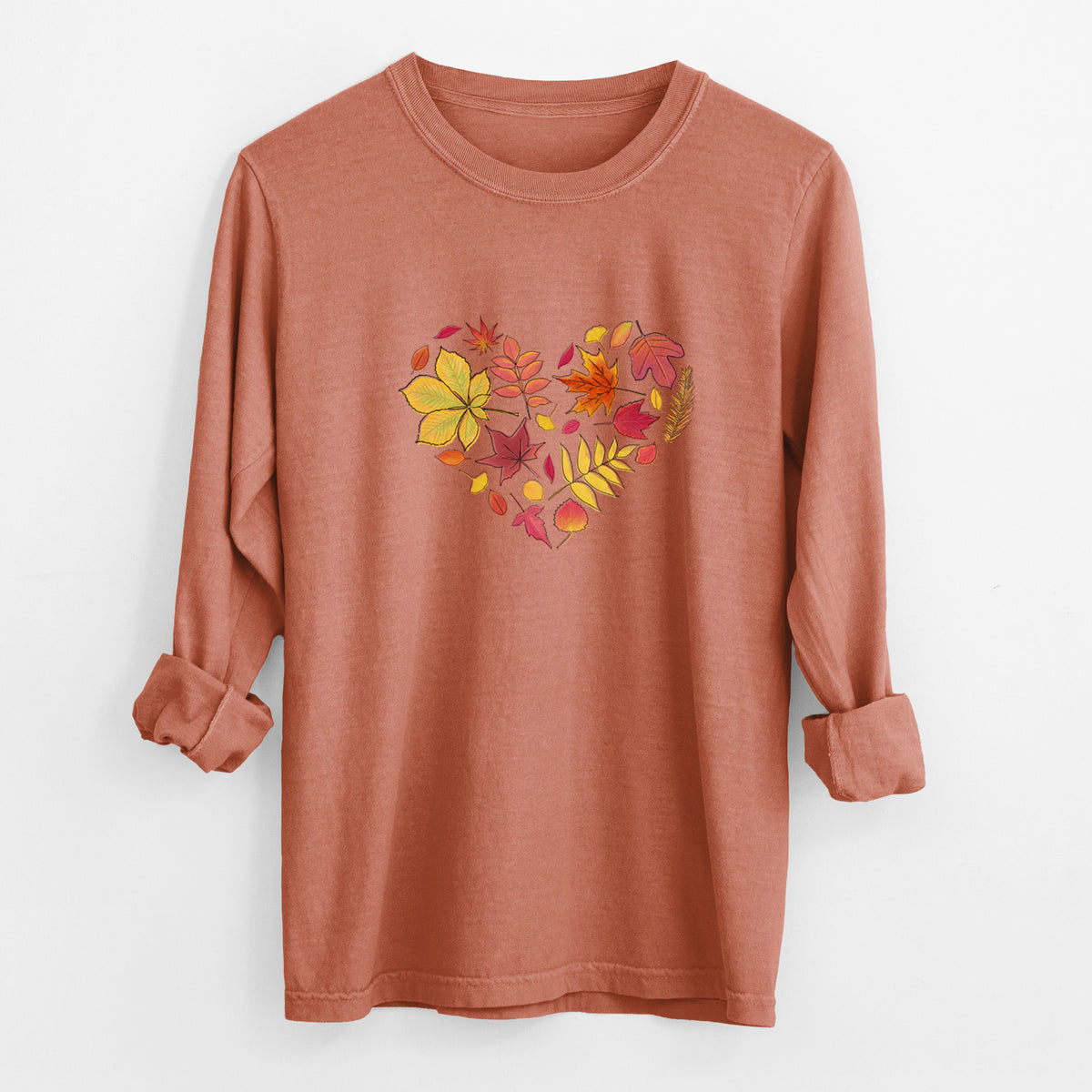 Vibrant Fall Heart - Unisex Comfort Colors 100% Cotton Long Sleeve
