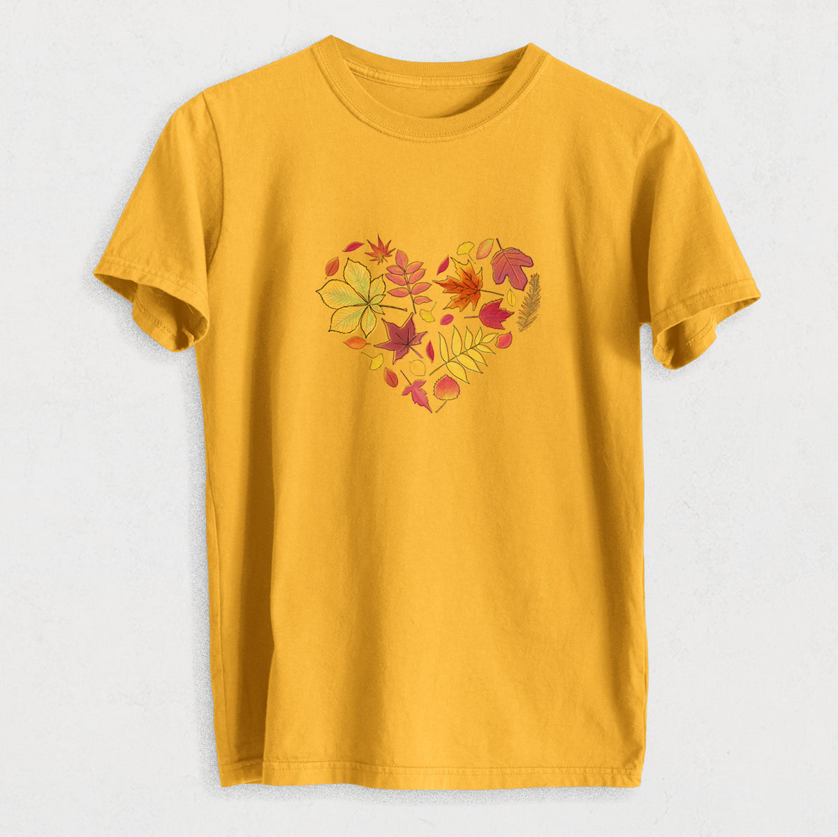Vibrant Fall Heart - Heavyweight Men&#39;s 100% Organic Cotton Tee