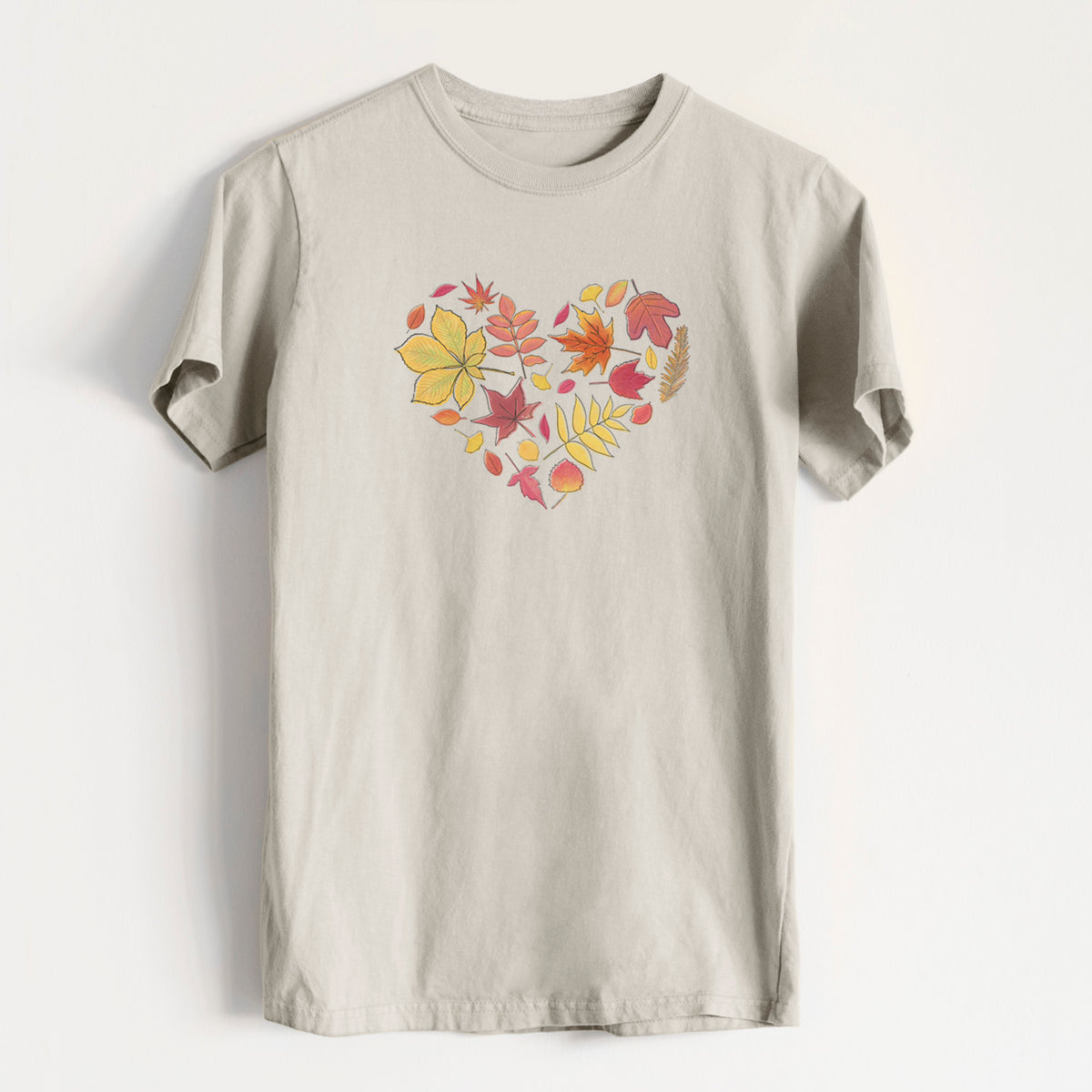 Vibrant Fall Heart - Heavyweight Men&#39;s 100% Organic Cotton Tee