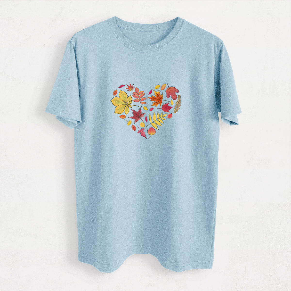 Vibrant Fall Heart - Heavyweight Men&#39;s 100% Organic Cotton Tee