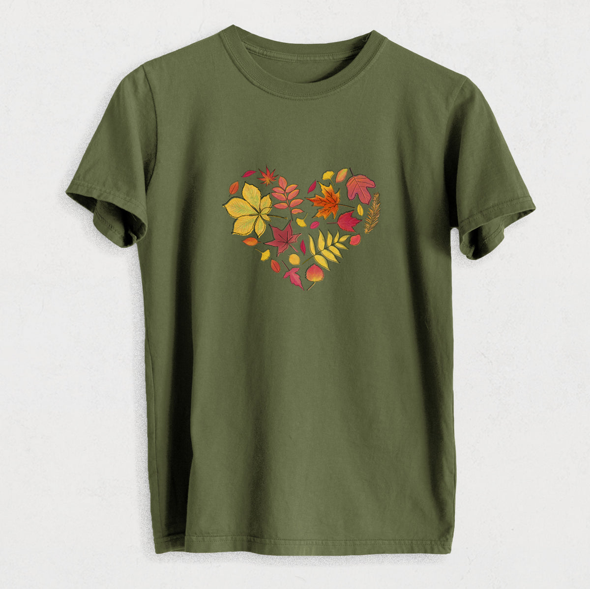Vibrant Fall Heart - Heavyweight Men&#39;s 100% Organic Cotton Tee