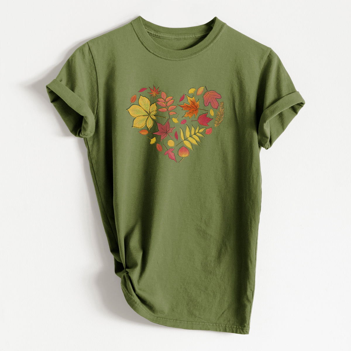 Vibrant Fall Heart - Heavyweight Men&#39;s 100% Organic Cotton Tee