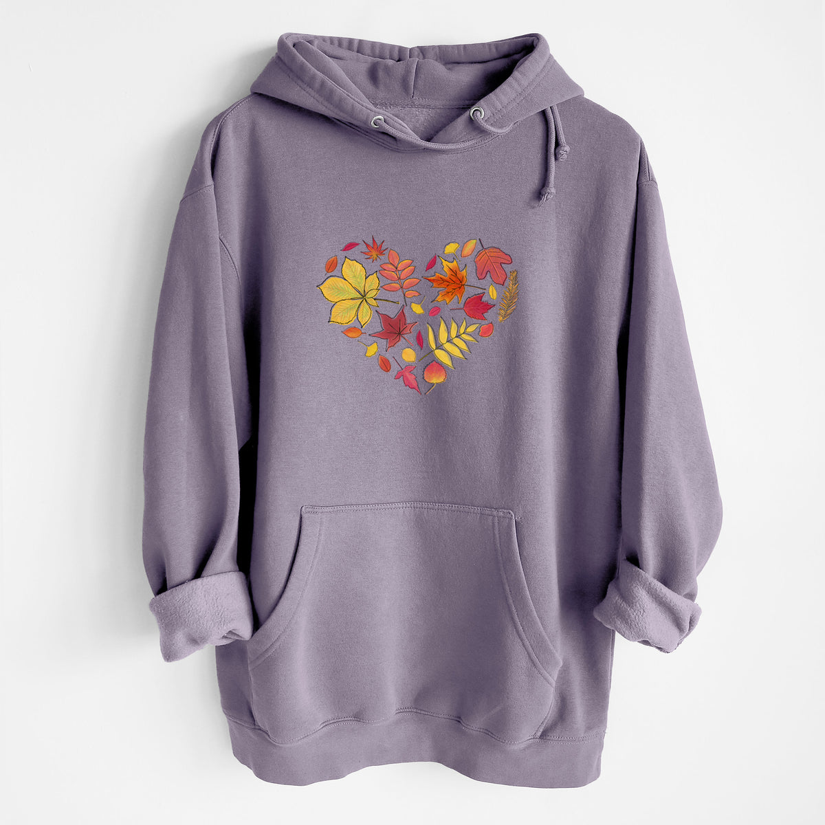 Vibrant Fall Heart - Heavyweight Fleece Hoodie