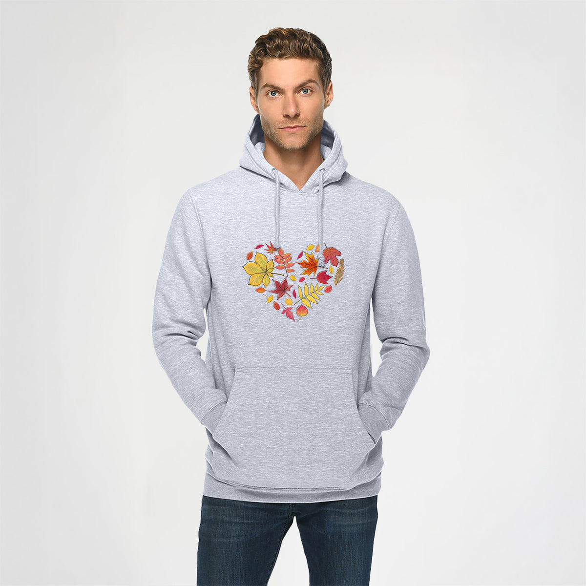 Vibrant Fall Heart - Heavyweight Fleece Hoodie