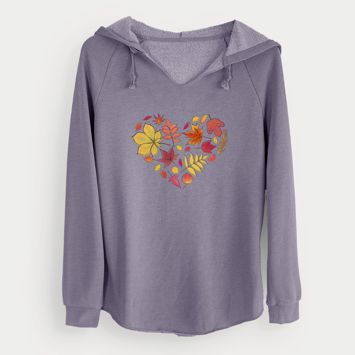 Vibrant Fall Heart - Cali Wave Hooded Sweatshirt