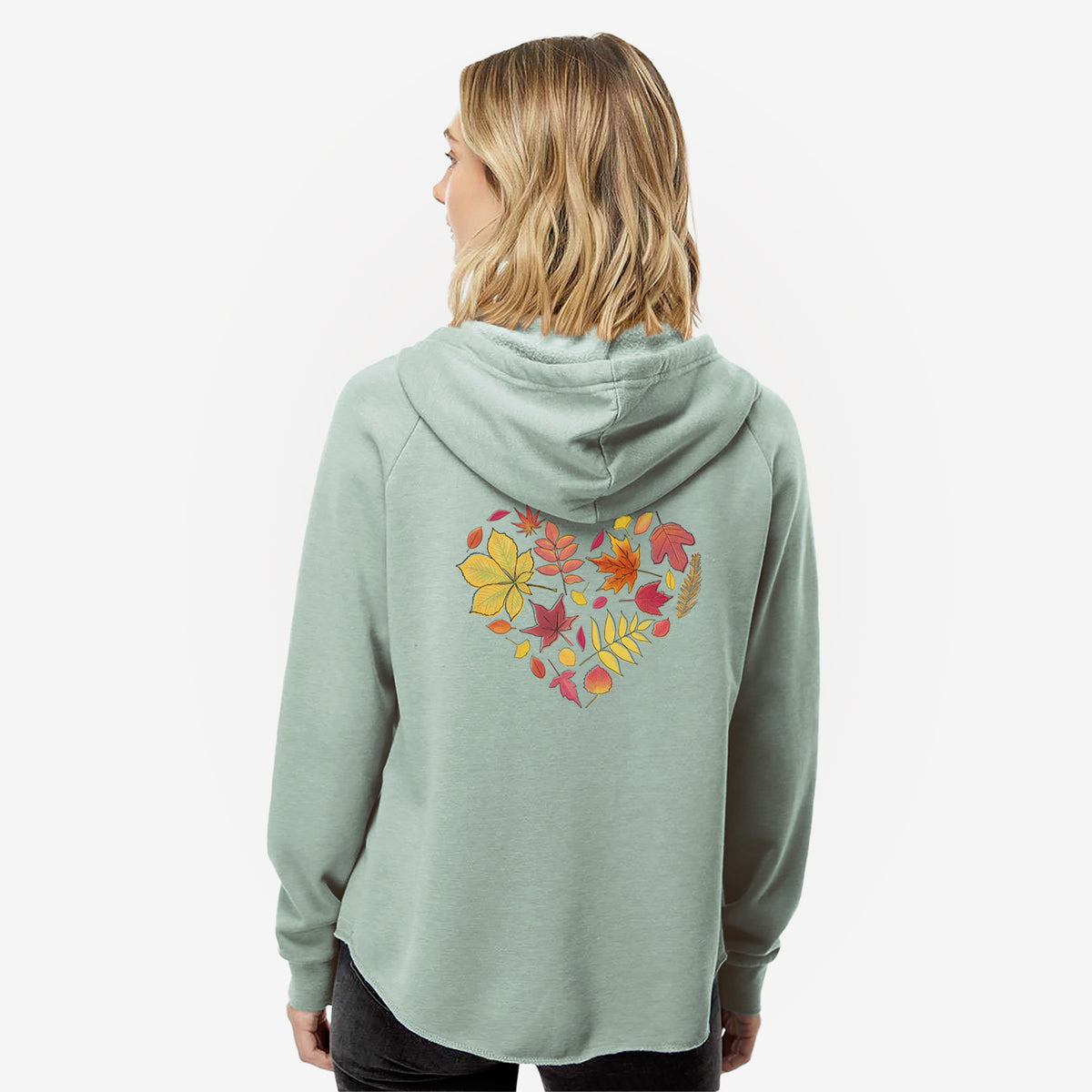 Vibrant Fall Heart - Women&#39;s Cali Wave Zip-Up Sweatshirt