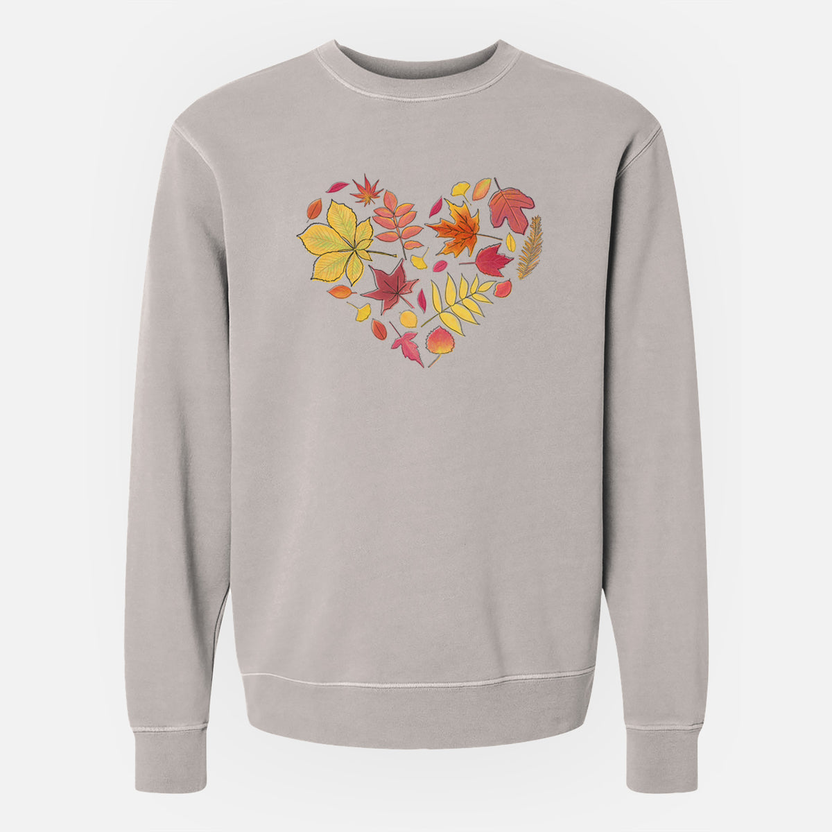 Vibrant Fall Heart - Unisex Pigment Dyed Crew Sweatshirt