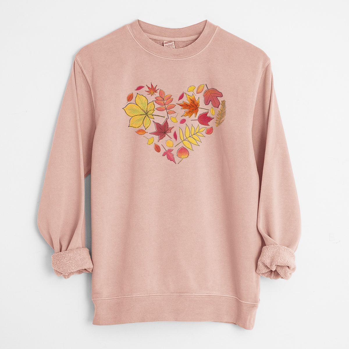 Vibrant Fall Heart - Unisex Pigment Dyed Crew Sweatshirt