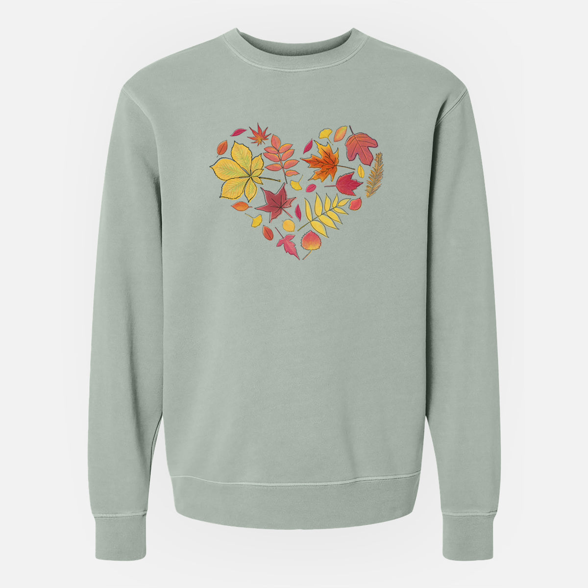 Vibrant Fall Heart - Unisex Pigment Dyed Crew Sweatshirt