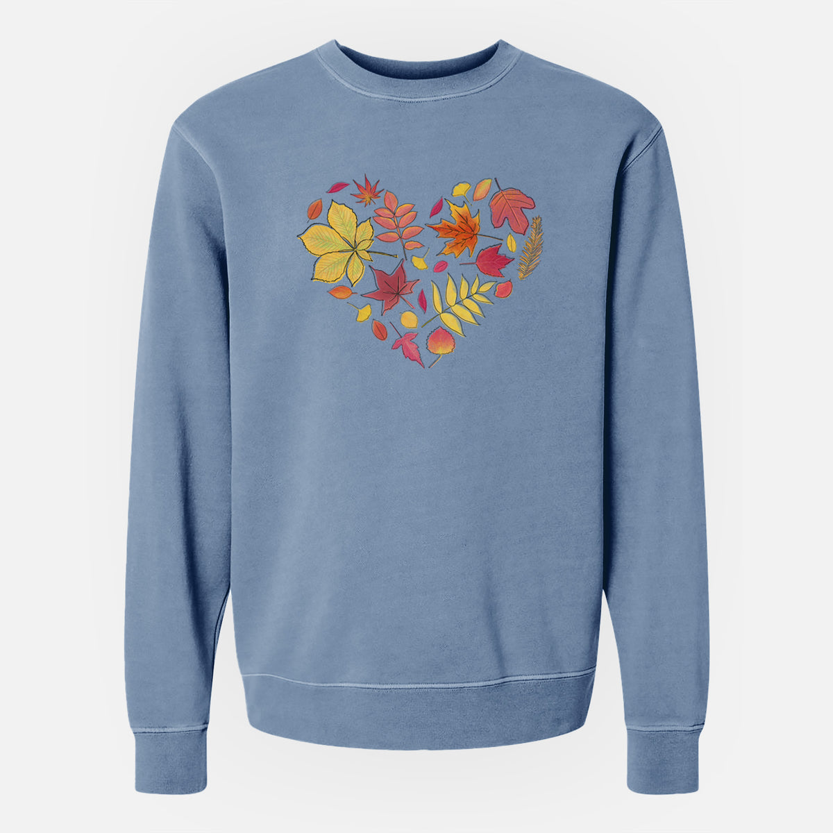 Vibrant Fall Heart - Unisex Pigment Dyed Crew Sweatshirt