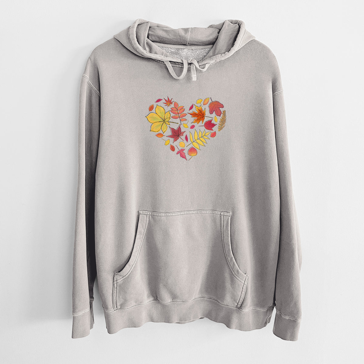 Vibrant Fall Heart - Unisex Pigment Dyed Hoodie