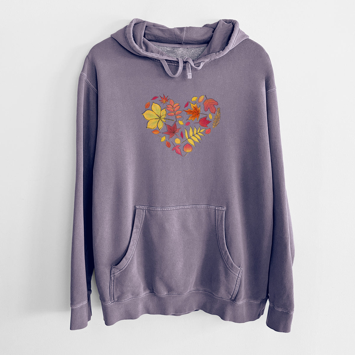 Vibrant Fall Heart - Unisex Pigment Dyed Hoodie
