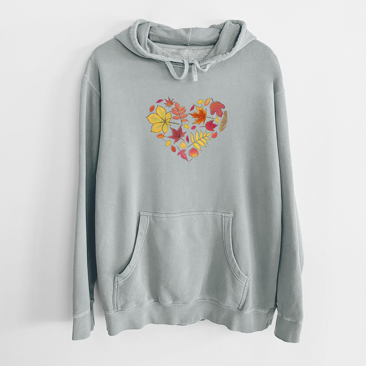 Vibrant Fall Heart - Unisex Pigment Dyed Hoodie