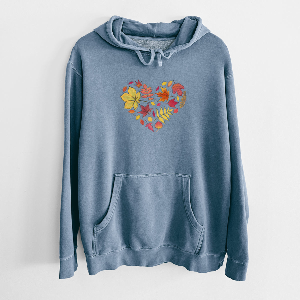 Vibrant Fall Heart - Unisex Pigment Dyed Hoodie