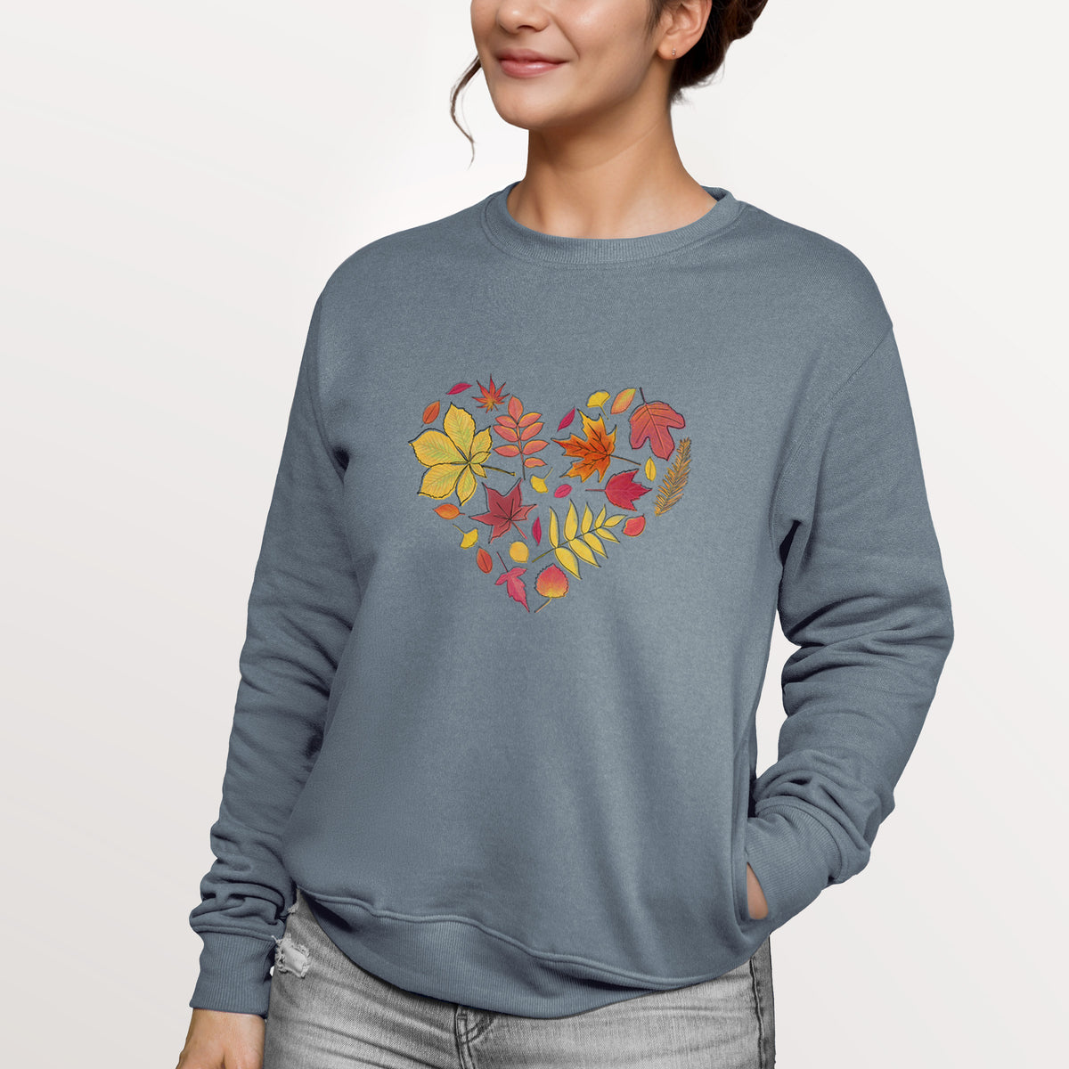 Vibrant Fall Heart  - Unisex Reclaimed Crewneck Sweatshirt