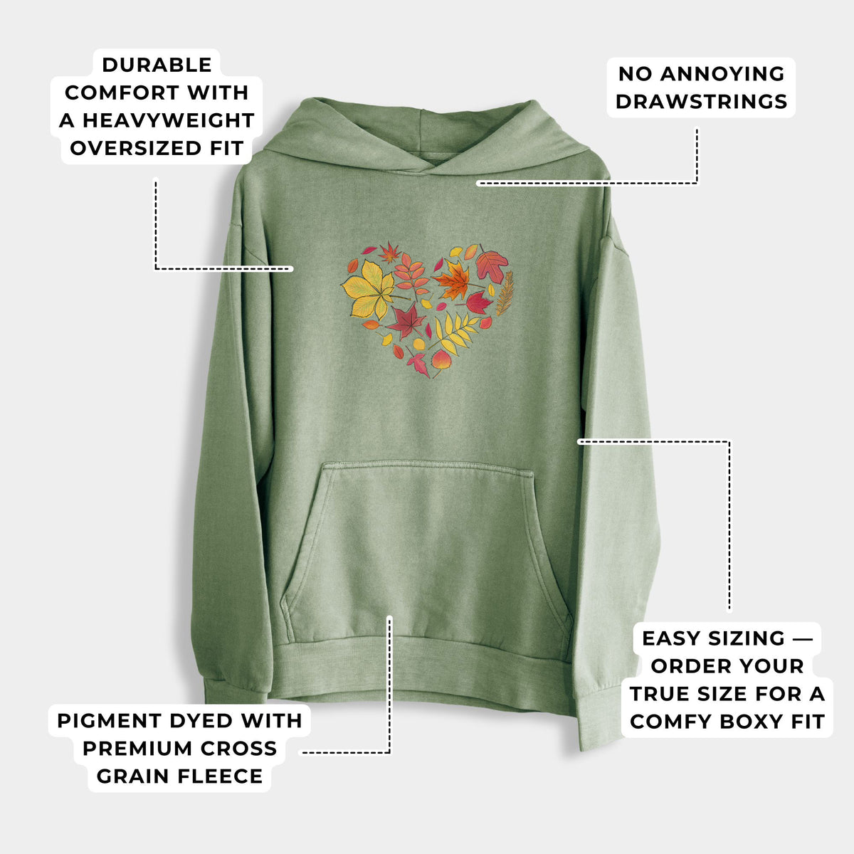 Vibrant Fall Heart  - Urban Heavyweight Hoodie