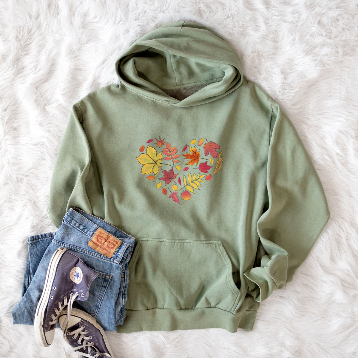 Vibrant Fall Heart  - Urban Heavyweight Hoodie