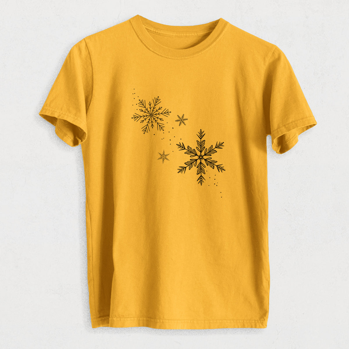 Falling Snowflakes - Heavyweight Men's 100% Organic Cotton Tee