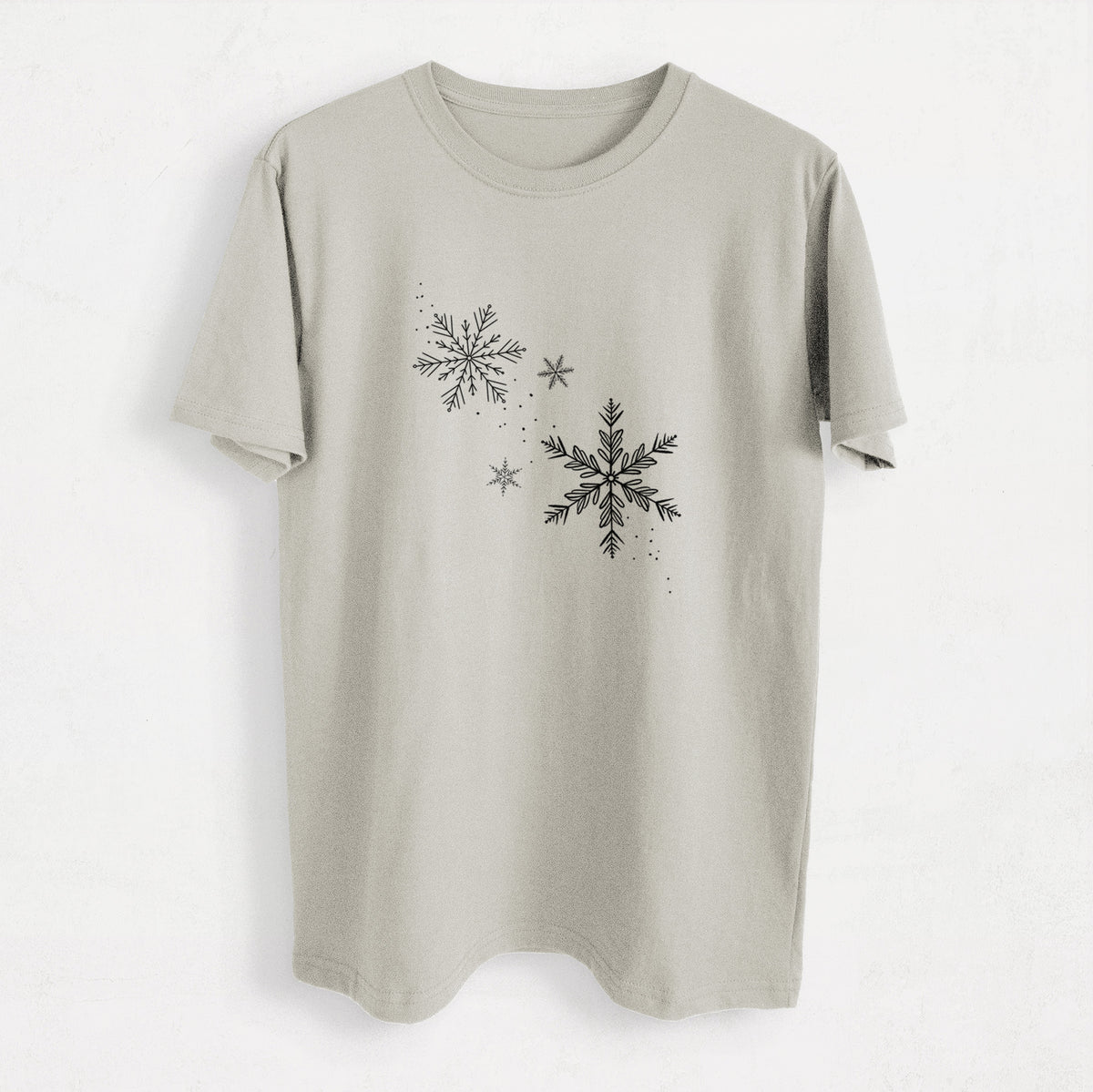 Falling Snowflakes - Heavyweight Men's 100% Organic Cotton Tee