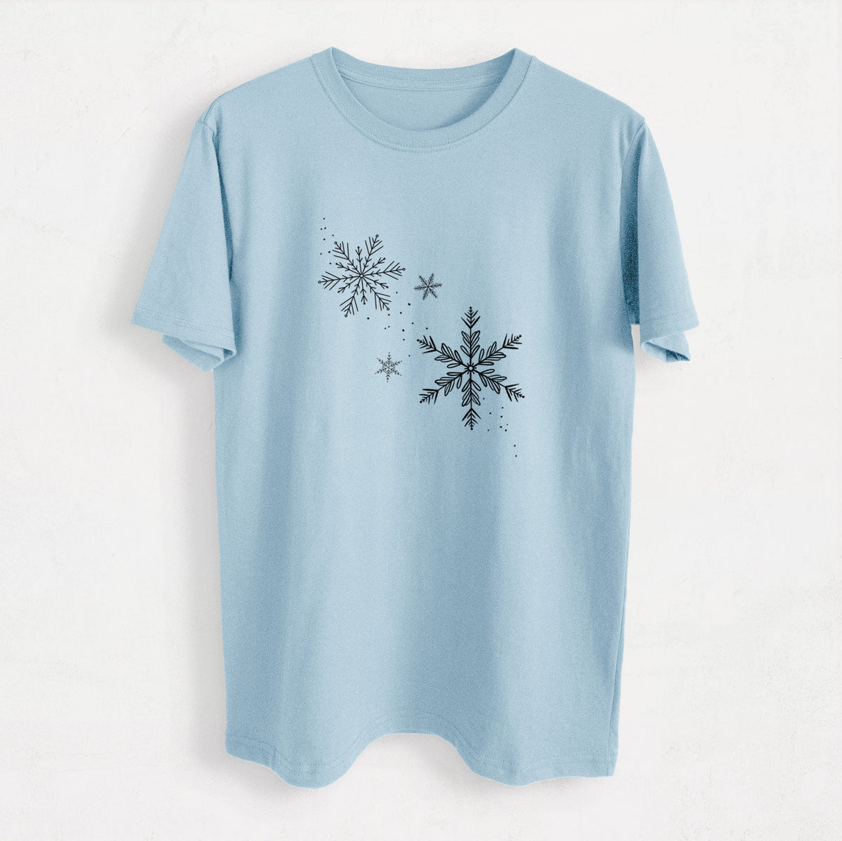 Falling Snowflakes - Heavyweight Men's 100% Organic Cotton Tee