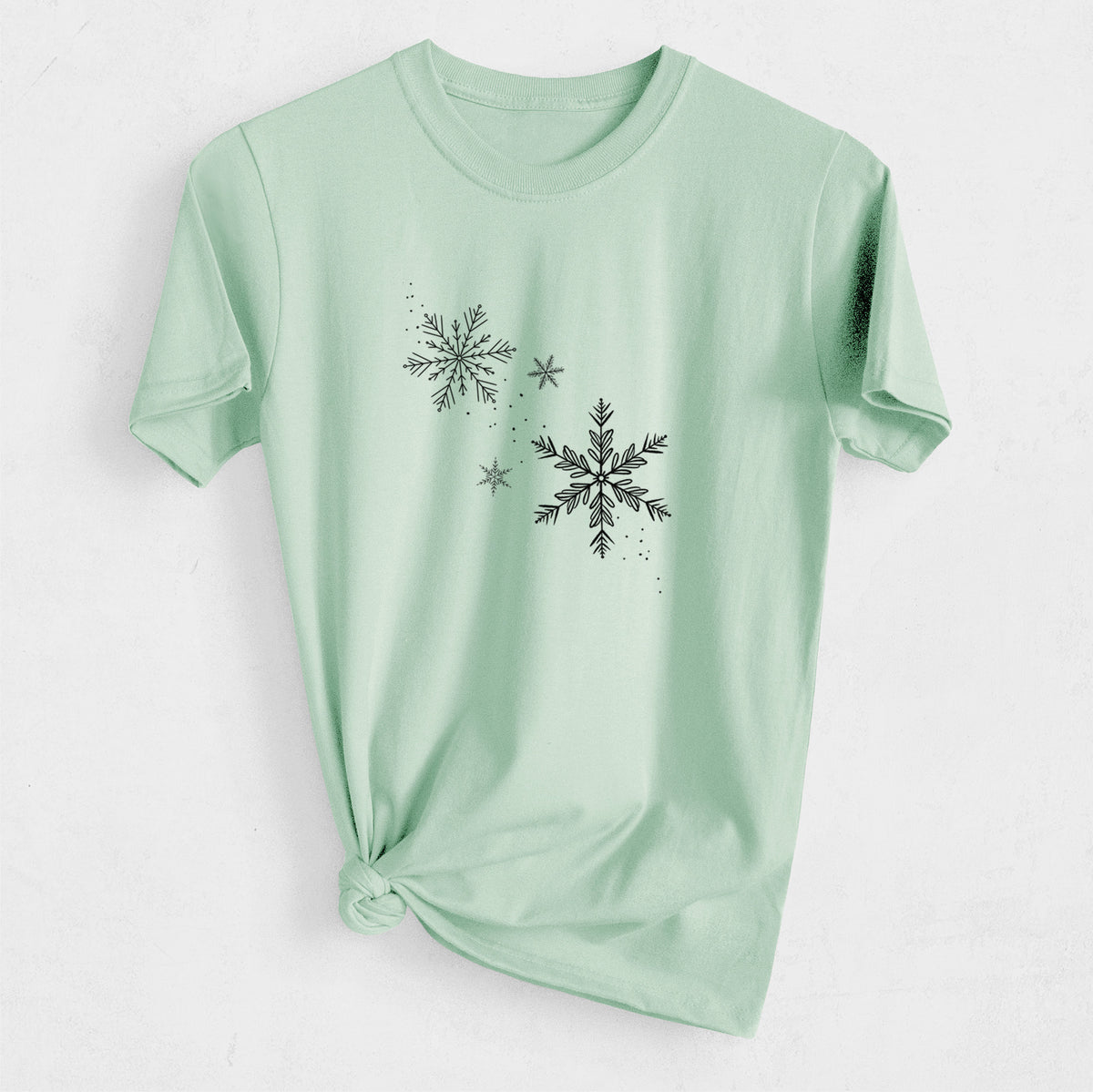 Falling Snowflakes - Heavyweight Men's 100% Organic Cotton Tee