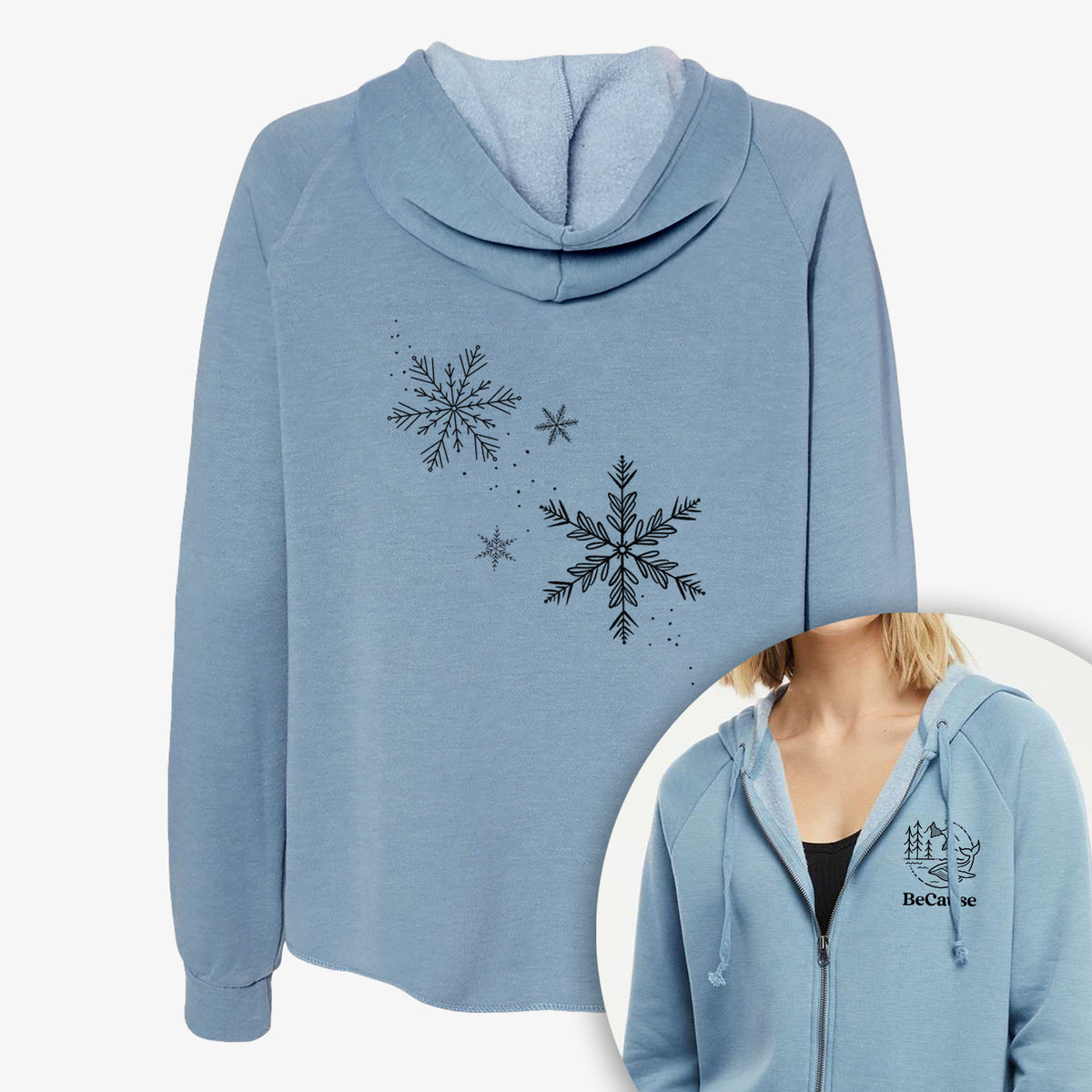 Falling Snowflakes - Women&#39;s Cali Wave Zip-Up Sweatshirt