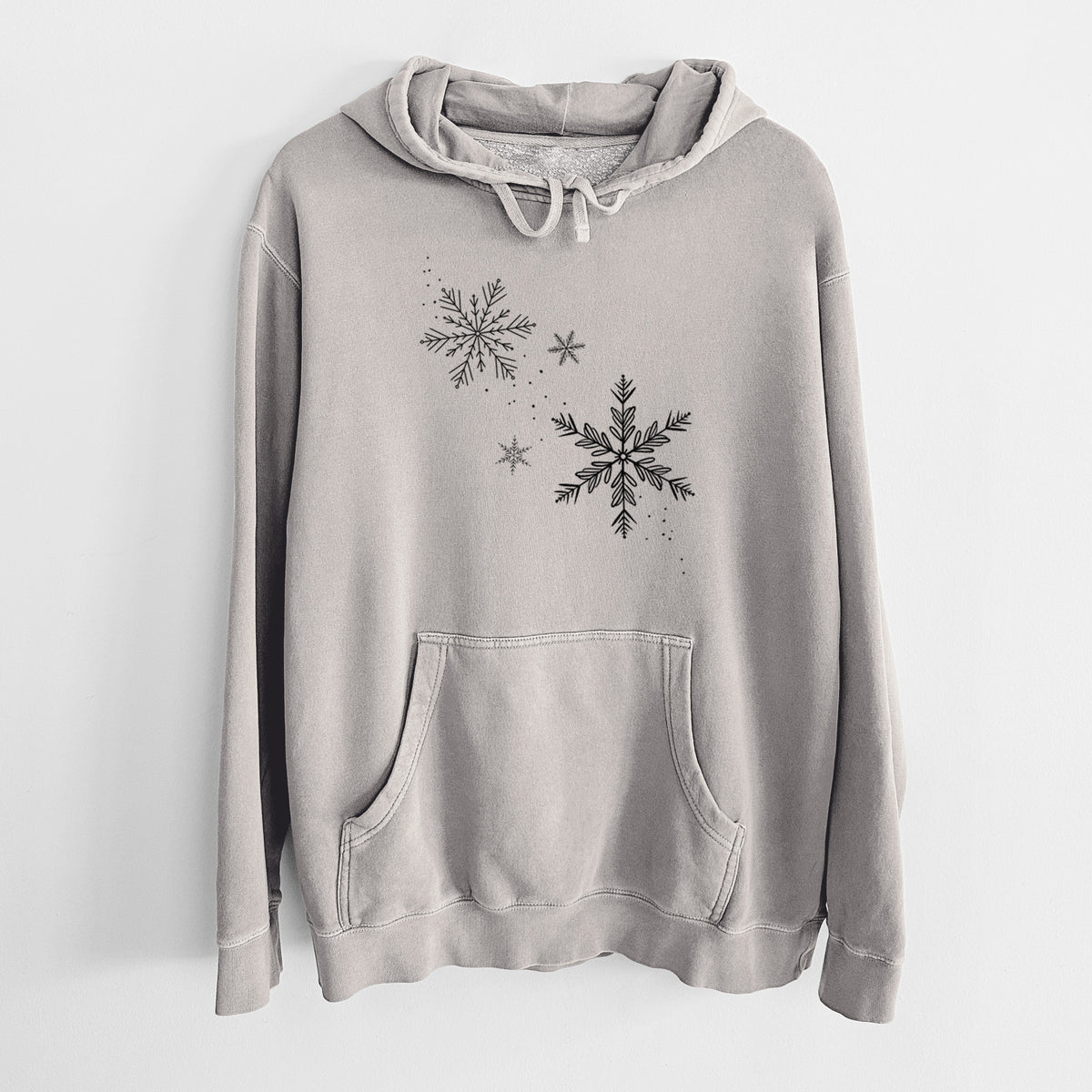 Falling Snowflakes - Unisex Pigment Dyed Hoodie
