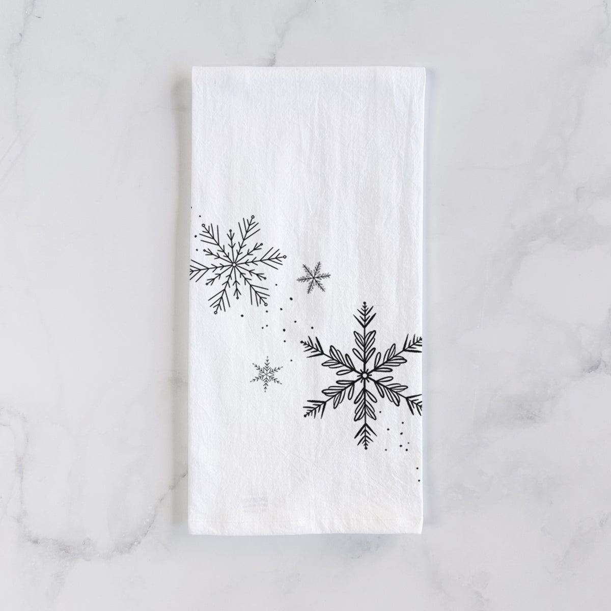 Falling Snowflakes Tea Towel