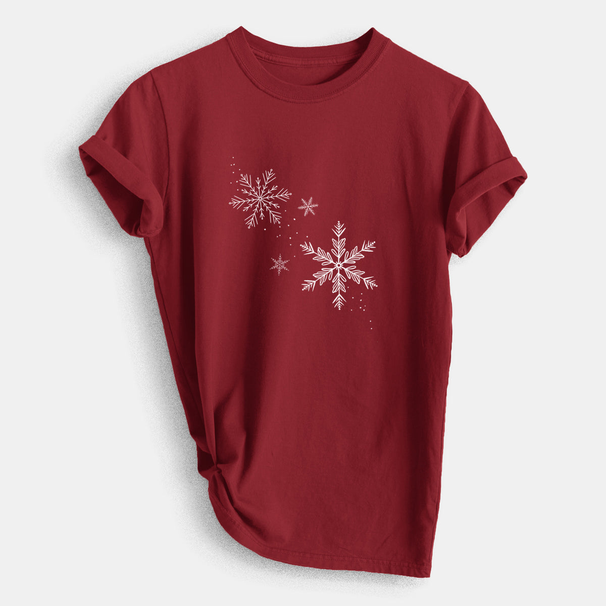 Falling Snowflakes - Heavyweight Men's 100% Organic Cotton Tee