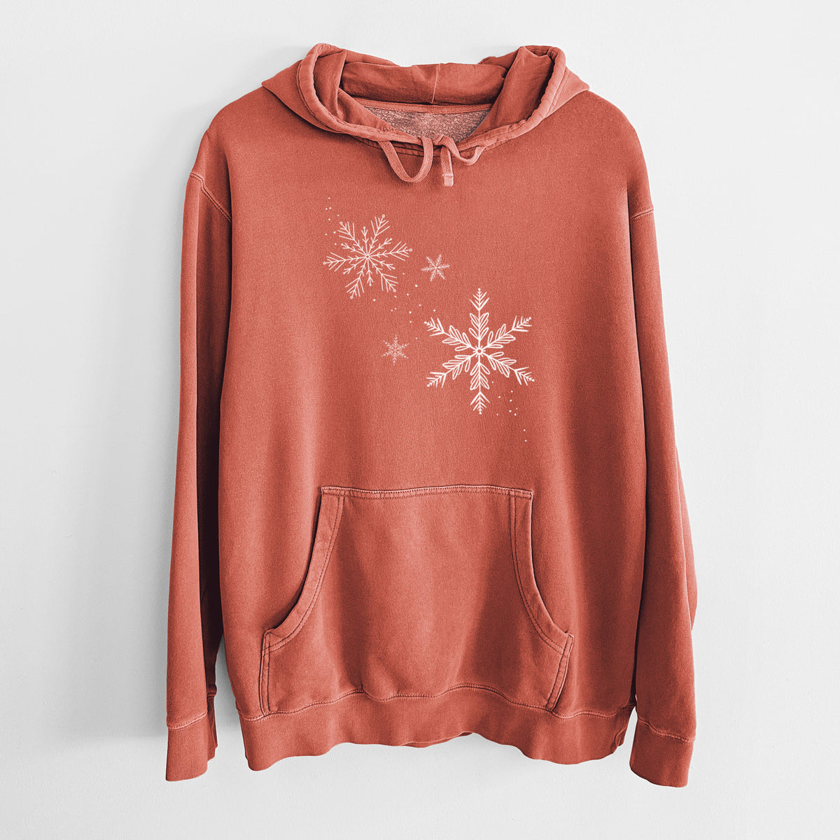 Falling Snowflakes - Unisex Pigment Dyed Hoodie