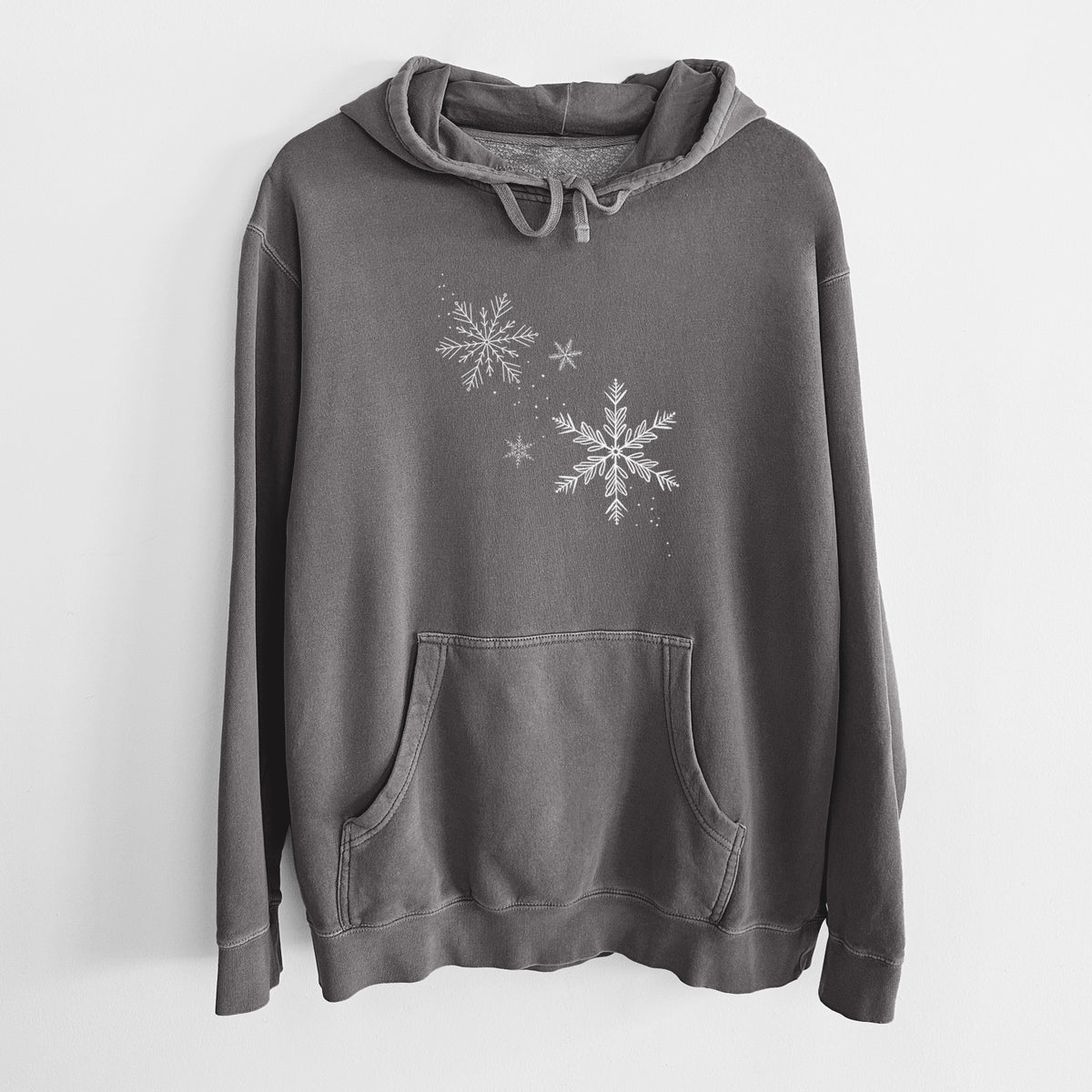 Falling Snowflakes - Unisex Pigment Dyed Hoodie