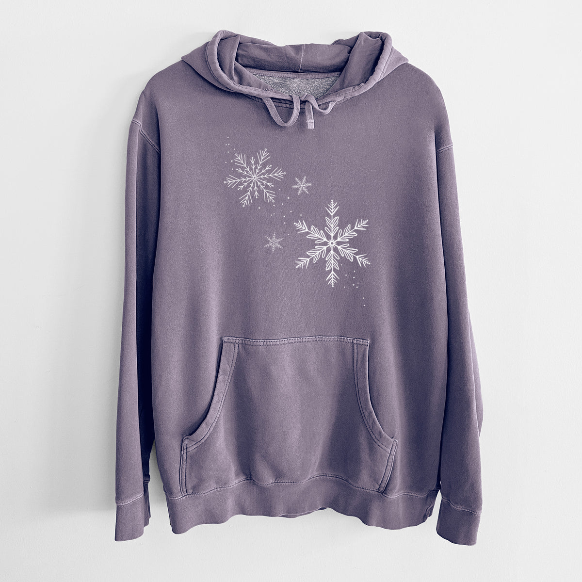 Falling Snowflakes - Unisex Pigment Dyed Hoodie