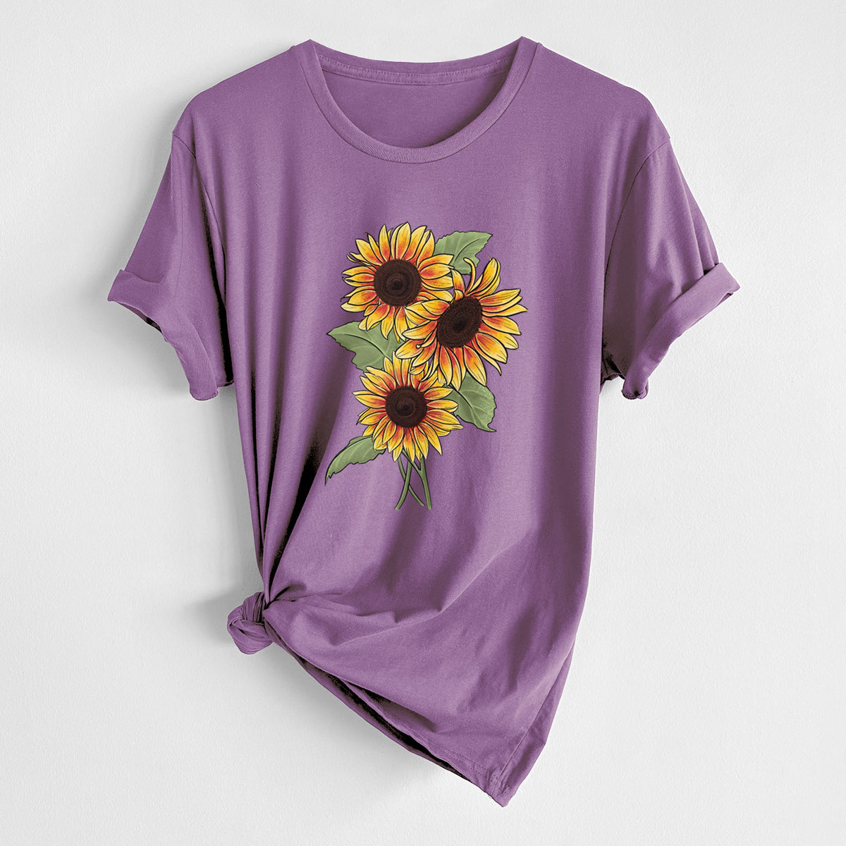 Firecracker Sunflowers - Helianthus annuus - Unisex Crewneck - Made in USA - 100% Organic Cotton