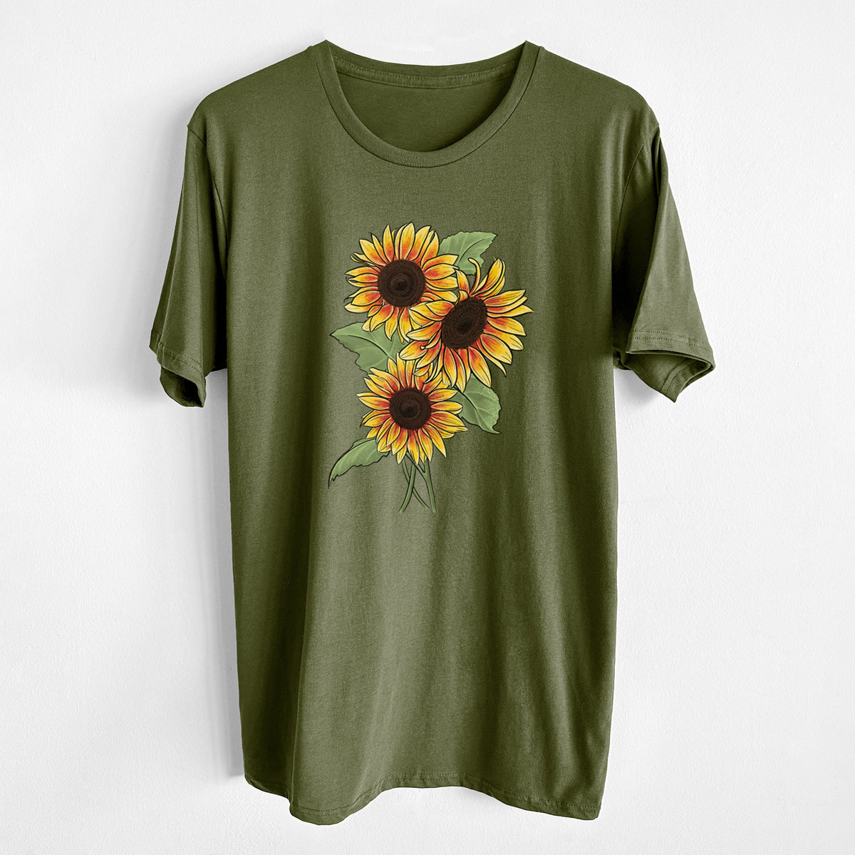 Firecracker Sunflowers - Helianthus annuus - Unisex Crewneck - Made in USA - 100% Organic Cotton