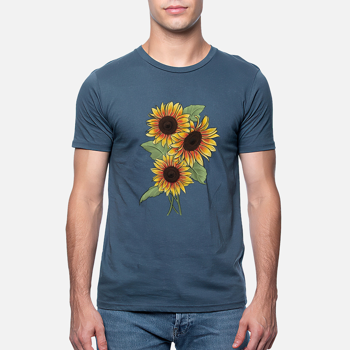 Firecracker Sunflowers - Helianthus annuus - Unisex Crewneck - Made in USA - 100% Organic Cotton