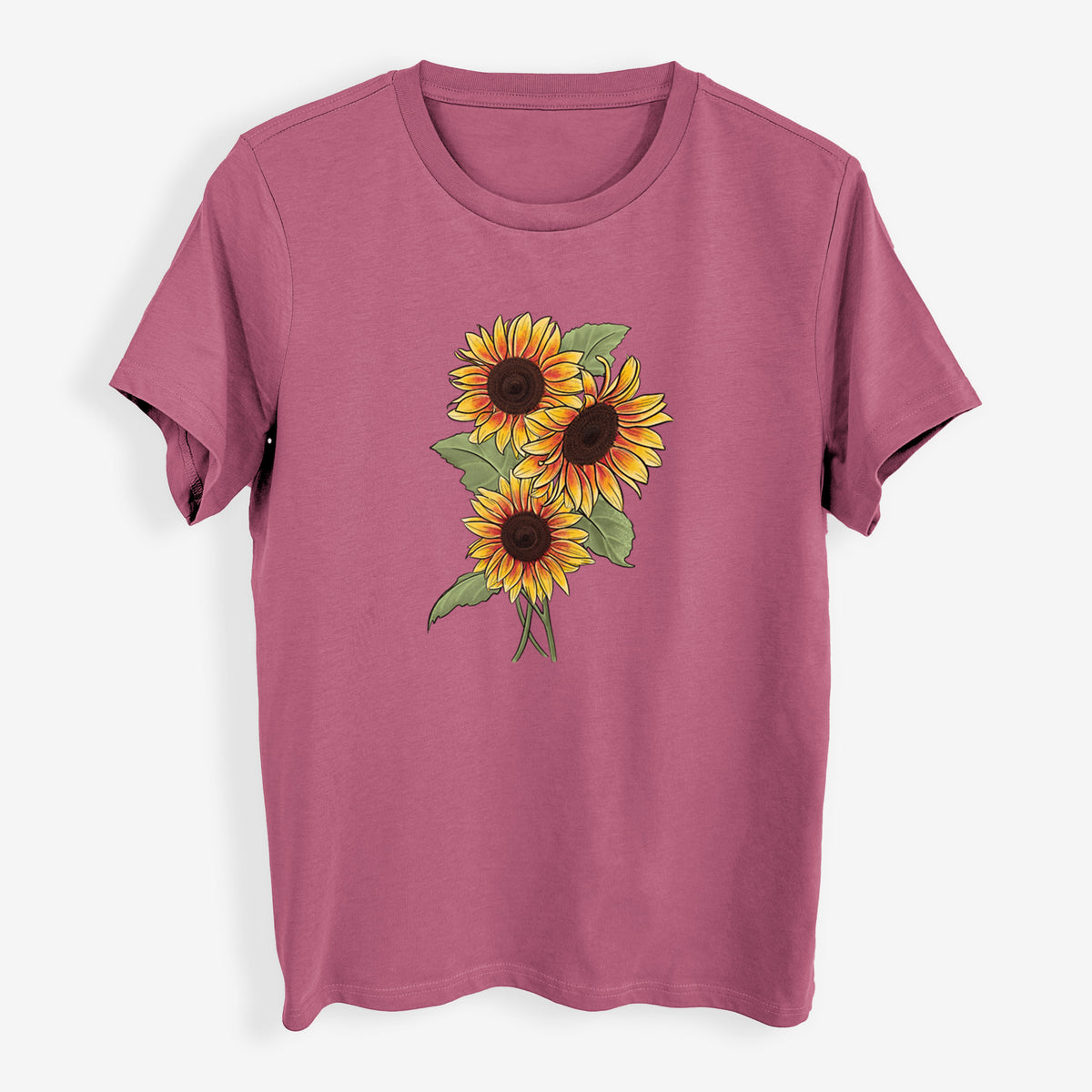 Firecracker Sunflowers - Helianthus annuus - Womens Everyday Maple Tee