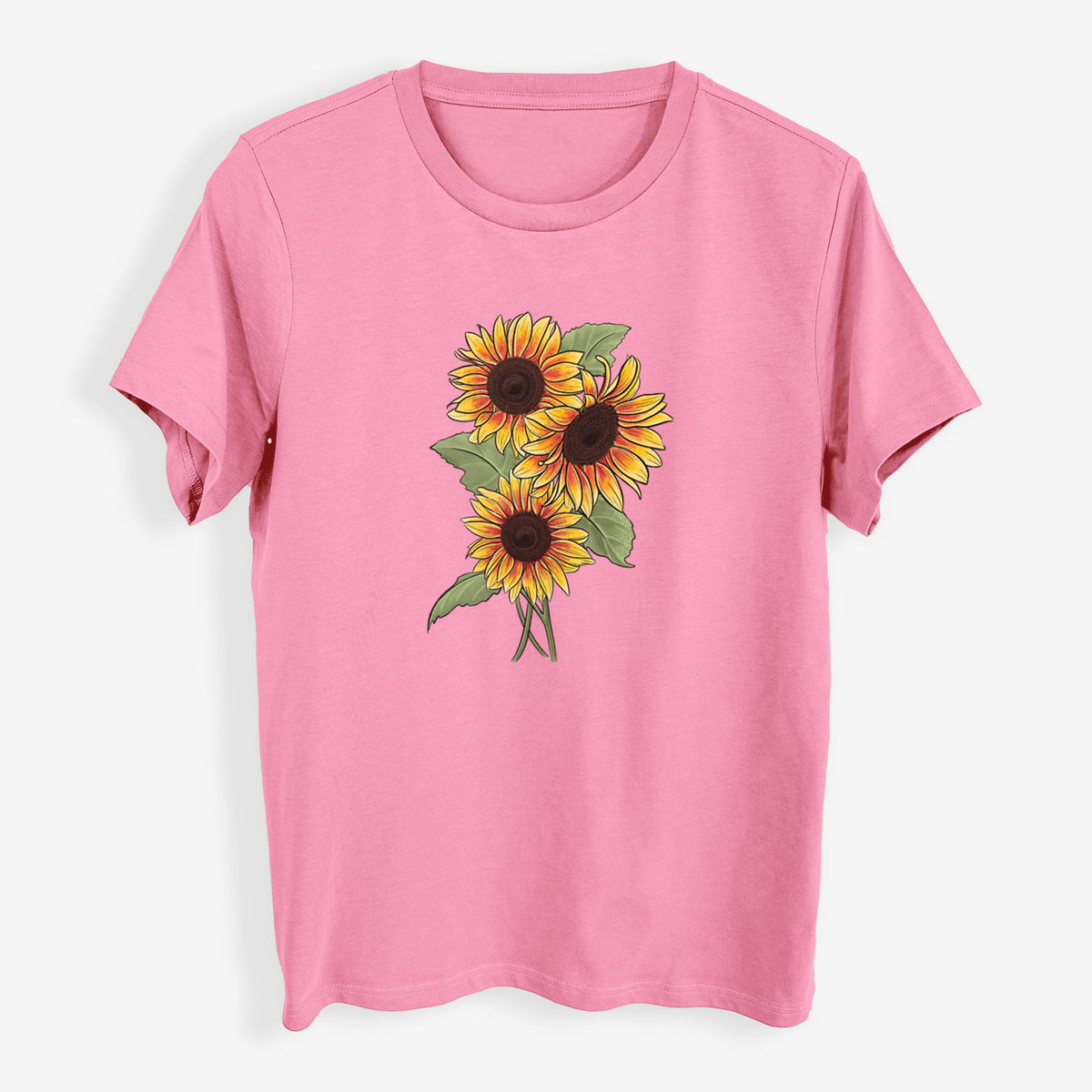 Firecracker Sunflowers - Helianthus annuus - Womens Everyday Maple Tee