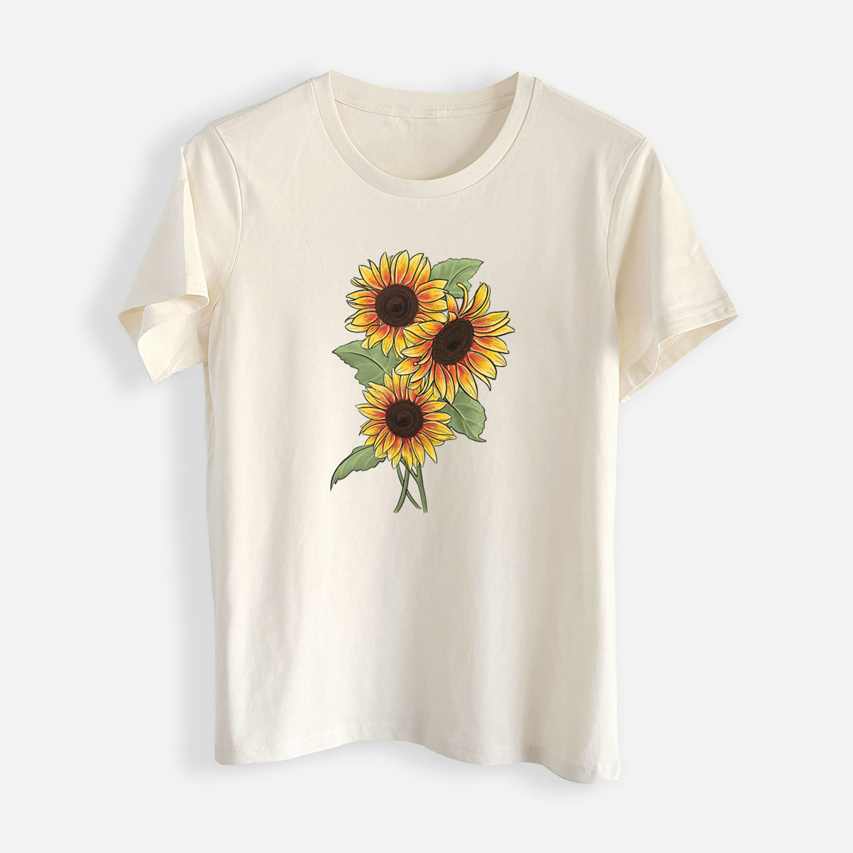 Firecracker Sunflowers - Helianthus annuus - Womens Everyday Maple Tee