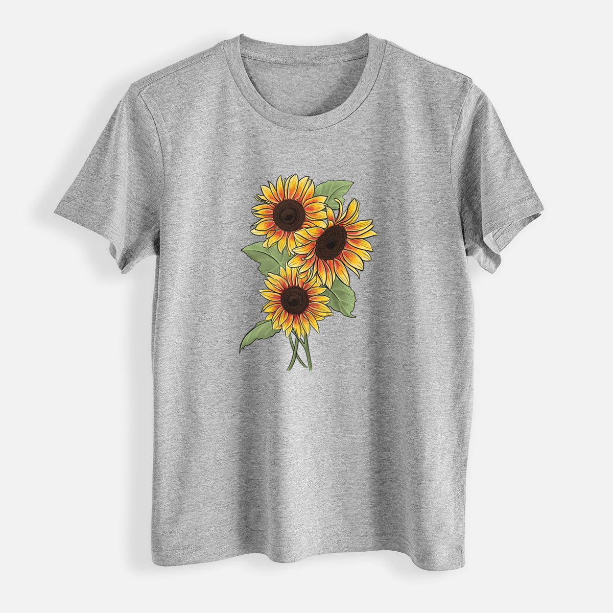 Firecracker Sunflowers - Helianthus annuus - Womens Everyday Maple Tee