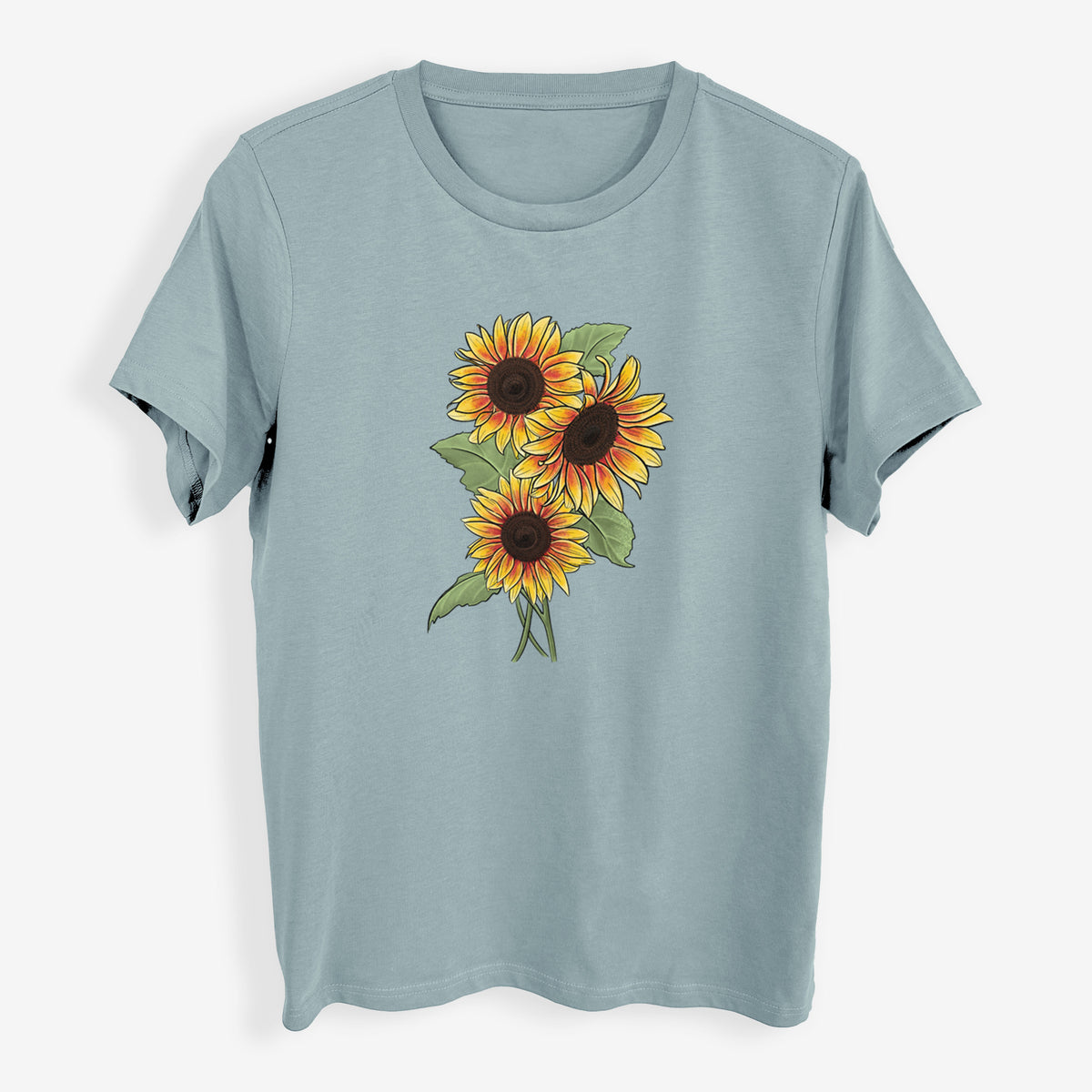 Firecracker Sunflowers - Helianthus annuus - Womens Everyday Maple Tee