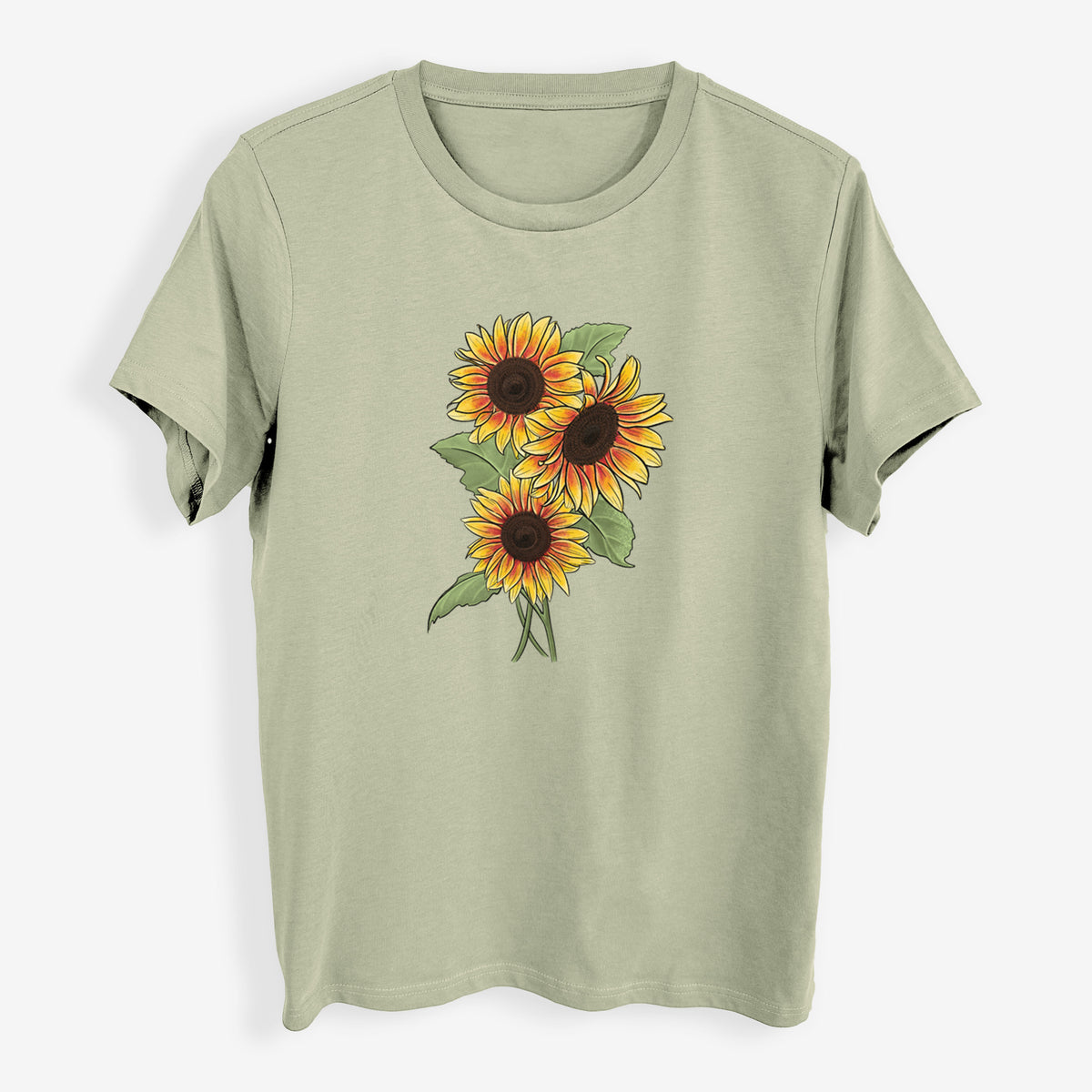 Firecracker Sunflowers - Helianthus annuus - Womens Everyday Maple Tee