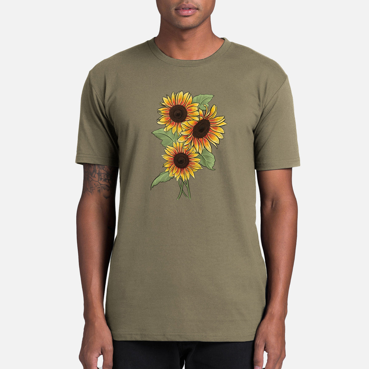 Firecracker Sunflowers - Helianthus annuus - Mens Everyday Staple Tee