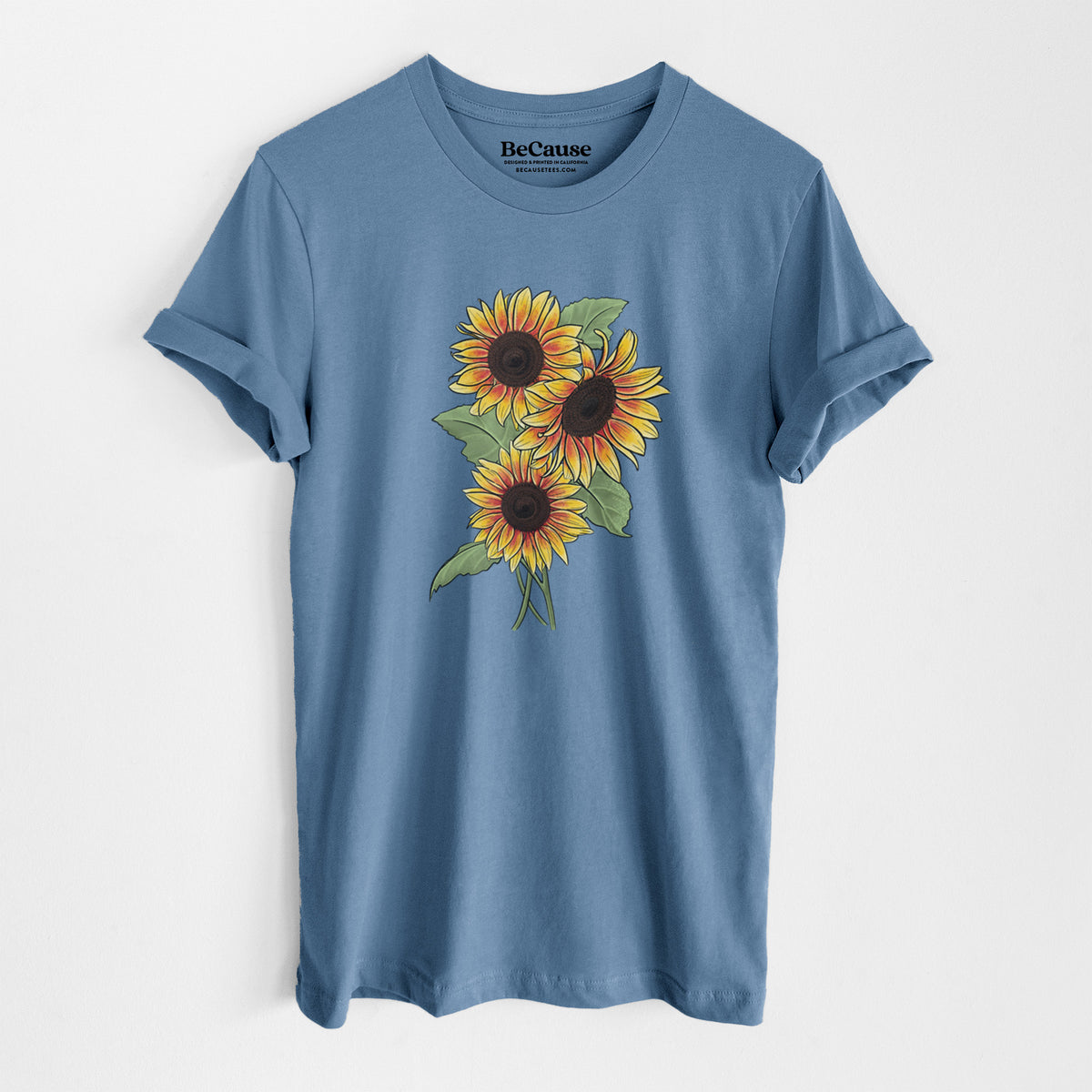 Firecracker Sunflowers - Helianthus annuus - Lightweight 100% Cotton Unisex Crewneck