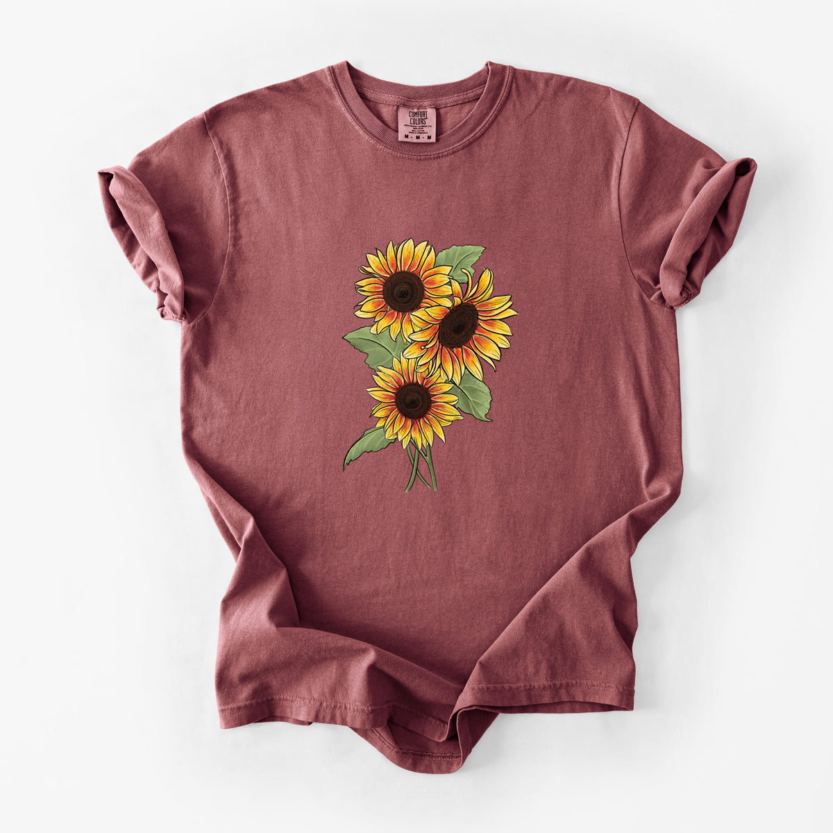 Firecracker Sunflowers - Helianthus annuus - Unisex Comfort Colors Garment-Dyed Heavyweight T-shirt